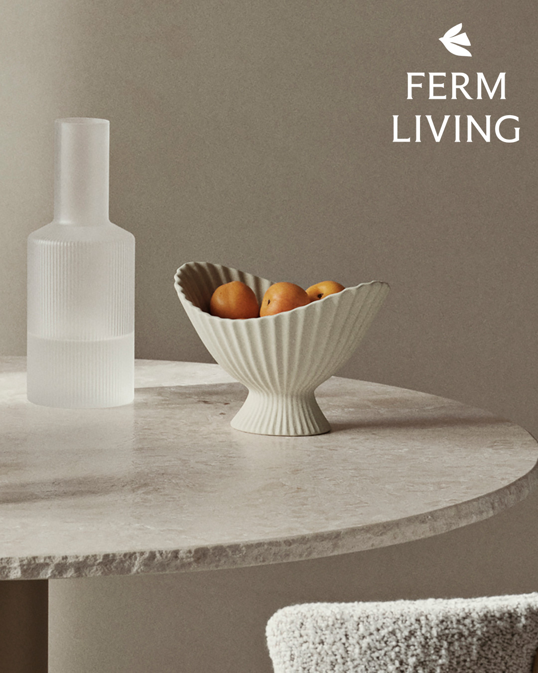 Ferm Livng ファウンテン ボウル W19 オフホワイト