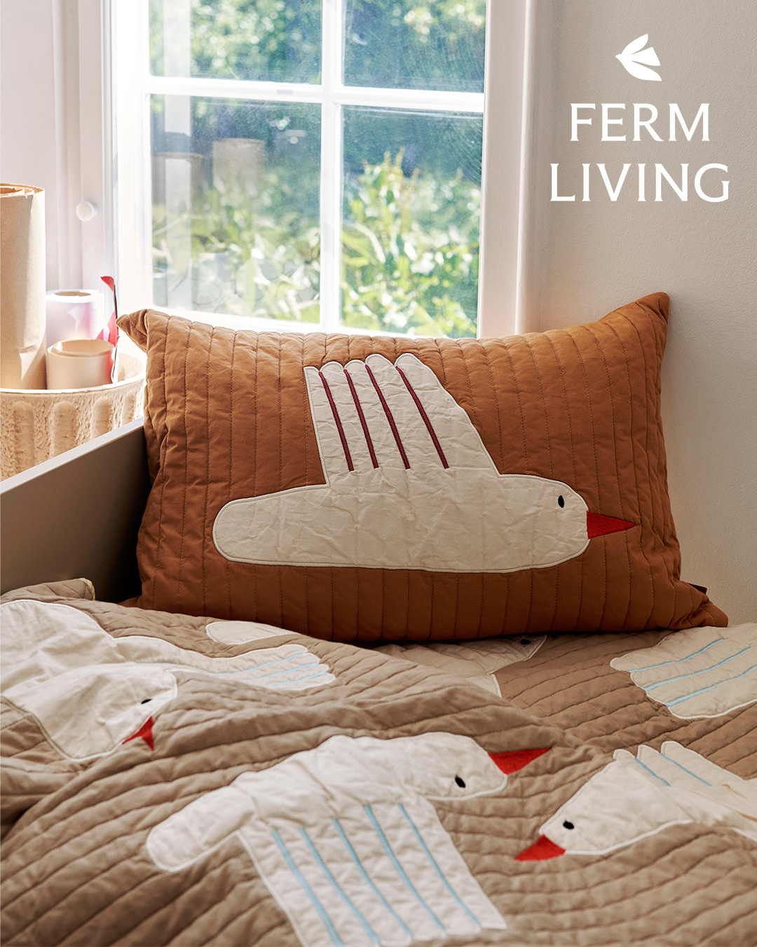 Ferm Living バードキルト クッション 60cm×40cm