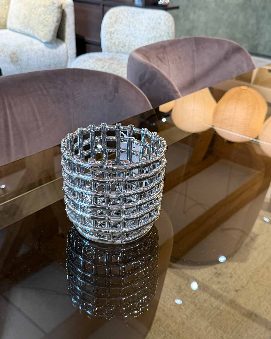 Ferm Living(ファームリビング) セラミックバスケット スモール シルバー